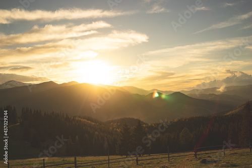 sunset in the mountains