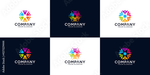 colorful creative people logo collection