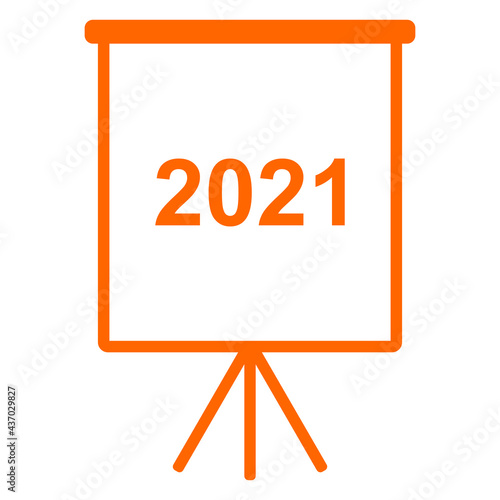 Jahr 2021 und Flipchart