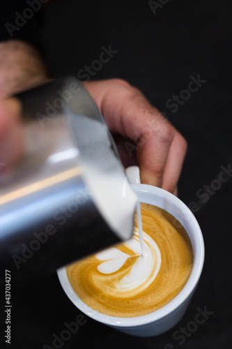 Latte art created by an expert bartender 