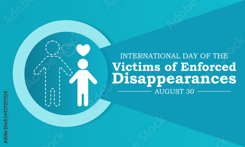 International day of the victims of enforced disappearances observed every year on August 30, to commemorate the victims and their families. Vector illustration