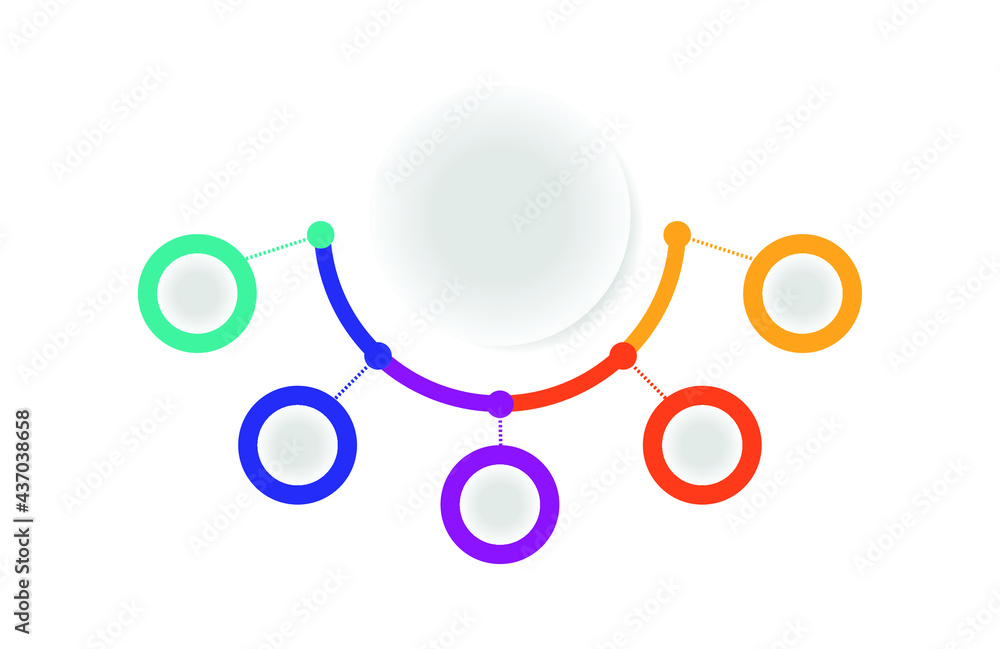 vector infographic. flat image of graphs with elements of a round shape and different colors. business model. presentation process