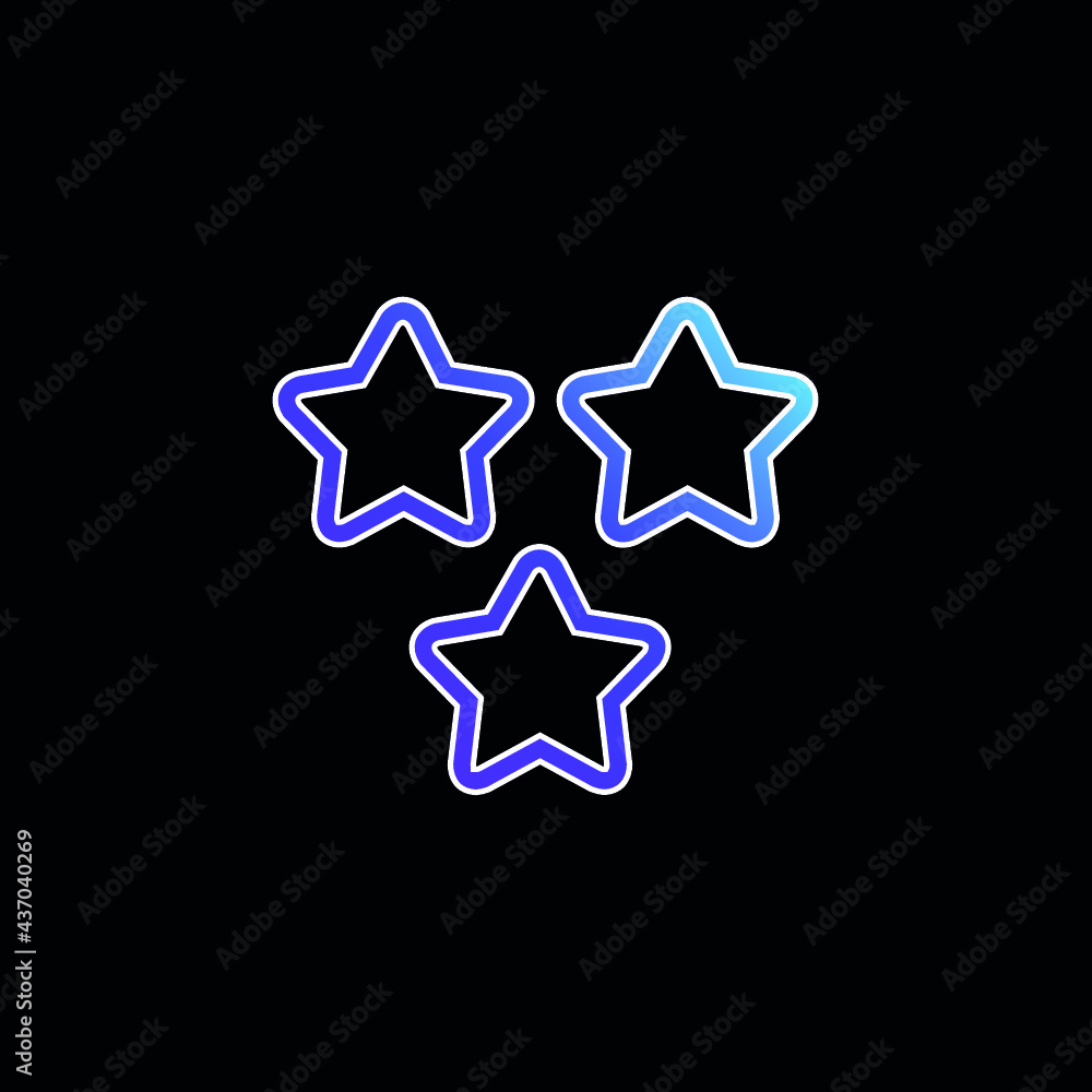 3 Stars Outlines blue gradient vector icon 3 Stars Outlines blue gradient vector icon