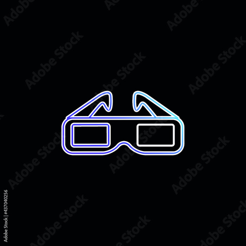 3d Spectacles For Cinema blue gradient vector icon