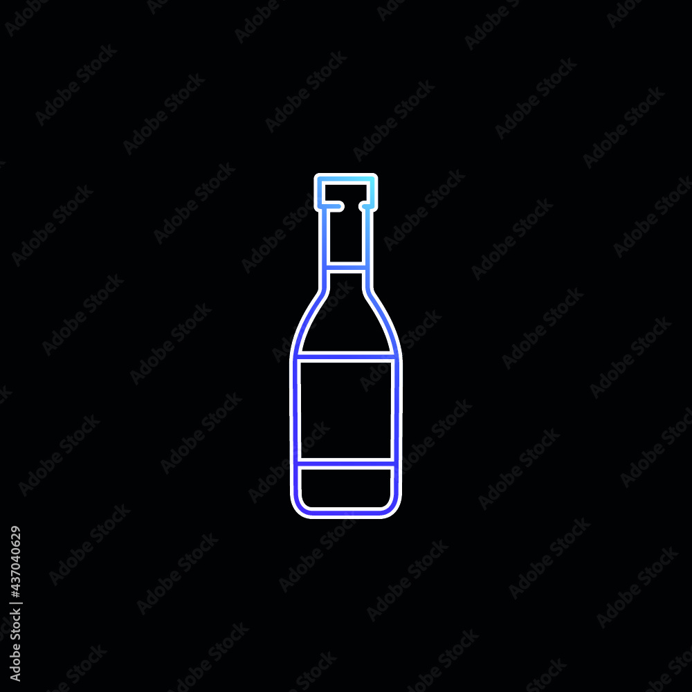 Beer Bottle blue gradient vector icon Beer Bottle blue gradient vector icon