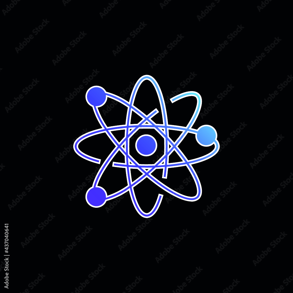 Atom blue gradient vector icon Atom blue gradient vector icon