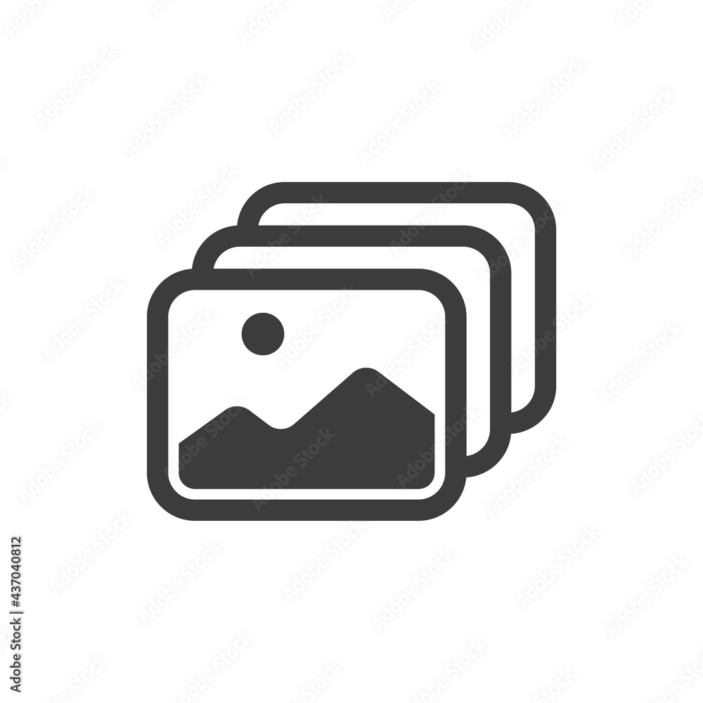 Photo gallery icon. Album, image archive symbol for web and mobile UI design, photo apps. Photo gallery icon. Album, image archive symbol for web and mobile UI design, photo apps.