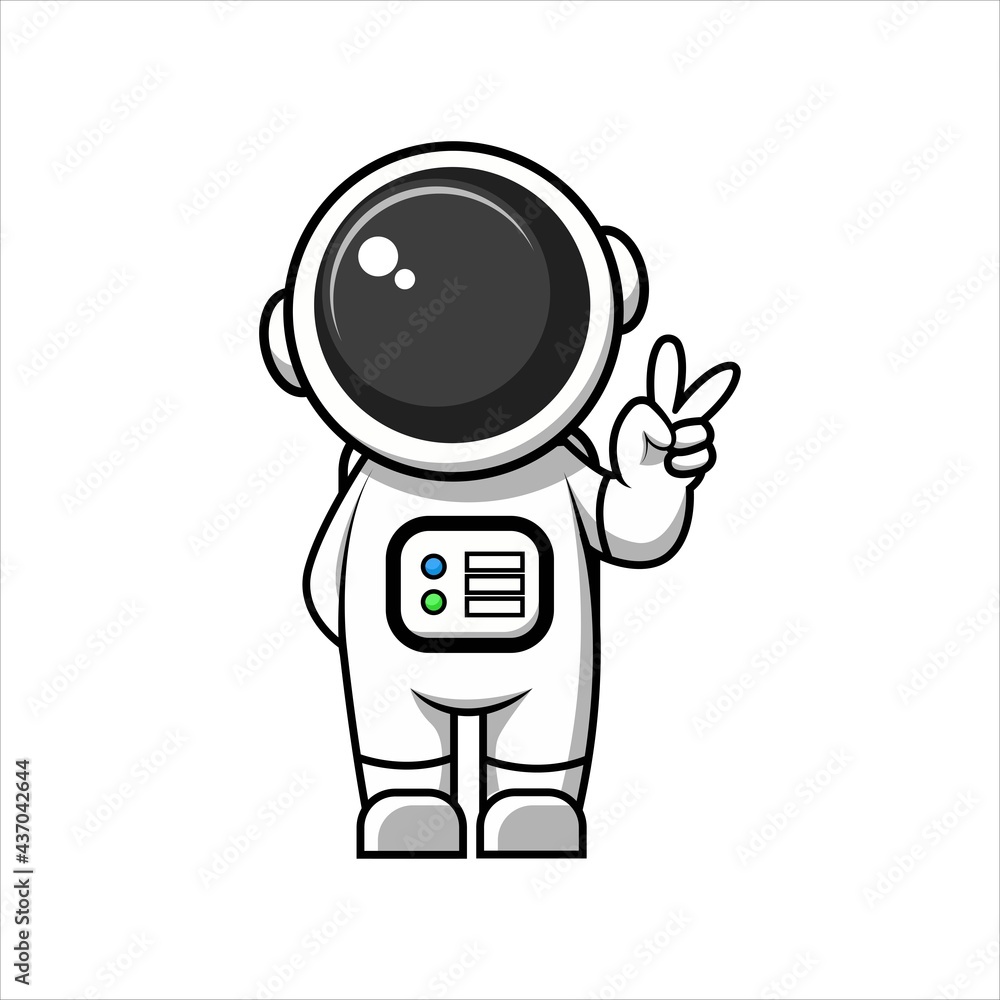 cute astronaut with peaceful hands vector graphics