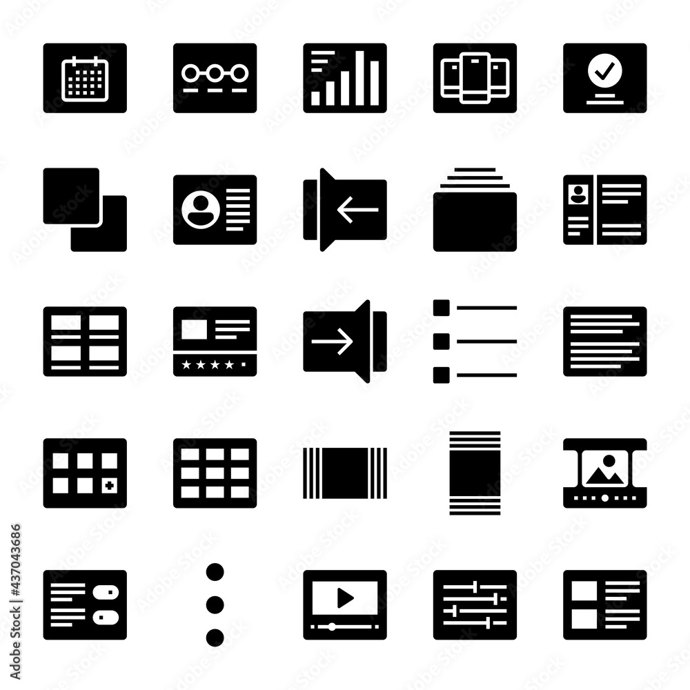 Glyph icons for layout. Glyph icons for layout.
