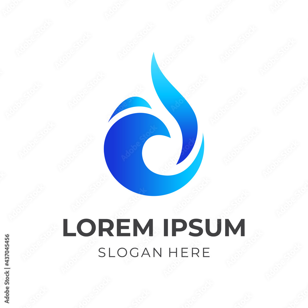 abstract water drop logo concept vector with blue color style abstract water drop logo concept vector with blue color style