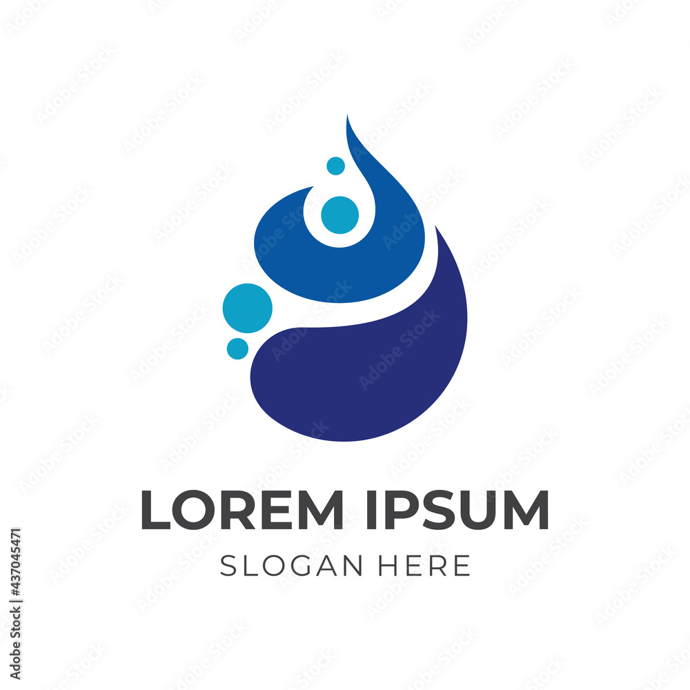 water drop logo design template concept vector with blue color style water drop logo design template concept vector with blue color style