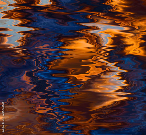 Liquid dynamic gradient waves. Digital blurred background with different colors shades in dynamic composition. Fluid texture.	
