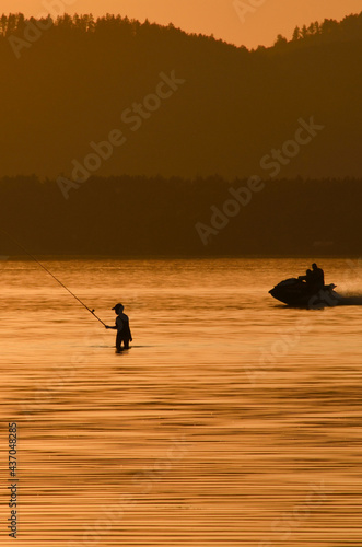 sunset on the lake 1