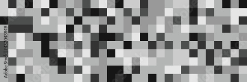 Censor background. Censorship texture. White and black grid texture. Blur pixel effect. Mosaic tv screen. Checker pattern. Chess template. Transparent banner. Vector illustration