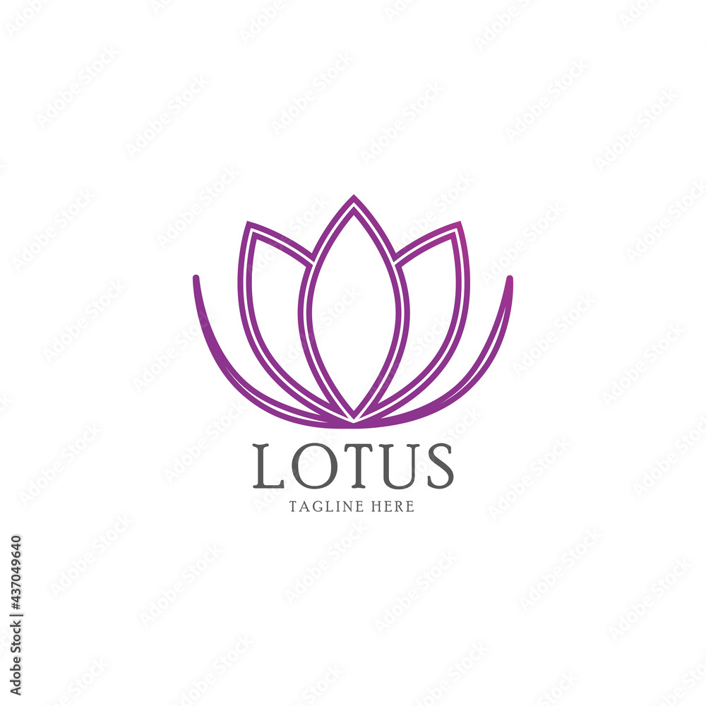 lotus flower logo icon vector template.