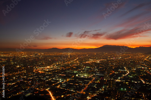 Santiago de Chile cityscape at night © Laura