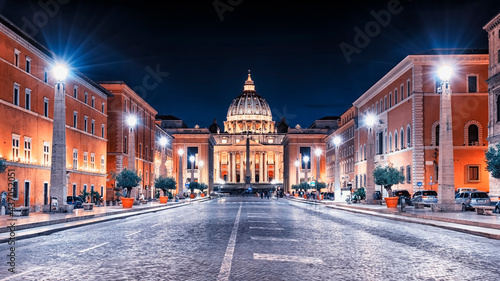 Vatican City in Rome by night