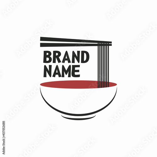 ramen bowl logo vector