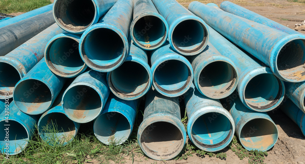 Construction Site Large PVC Drain Pipes Construction Site Large PVC Drain Pipes