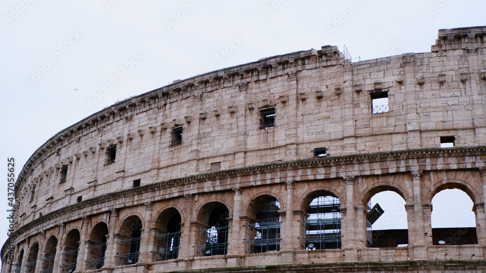 The Roman Coliseum in the early morning