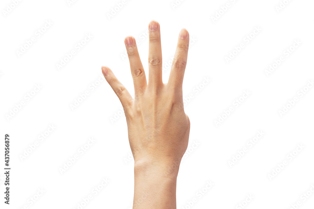 Obraz premium finger showing number 4