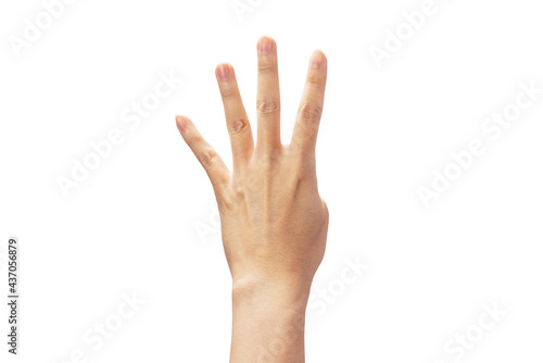 finger showing number 4