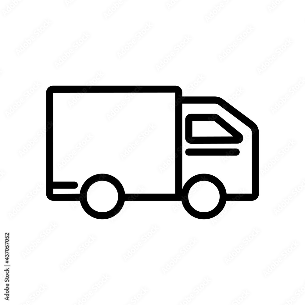 Truck icon. outline style icon. simple illustration. Editable stroke. Design template vector Truck icon. outline style icon. simple illustration. Editable stroke. Design template vector
