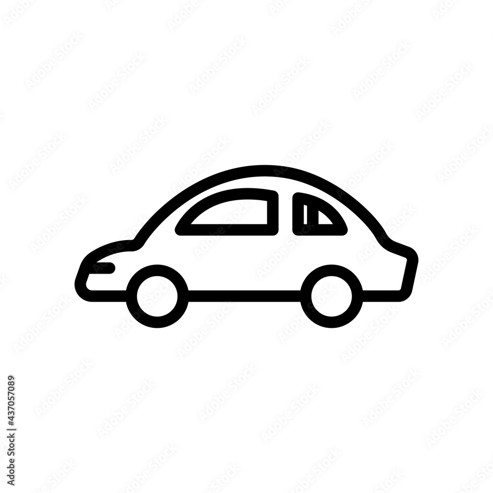Car icon. outline style icon. simple illustration. Editable stroke. Design template vector