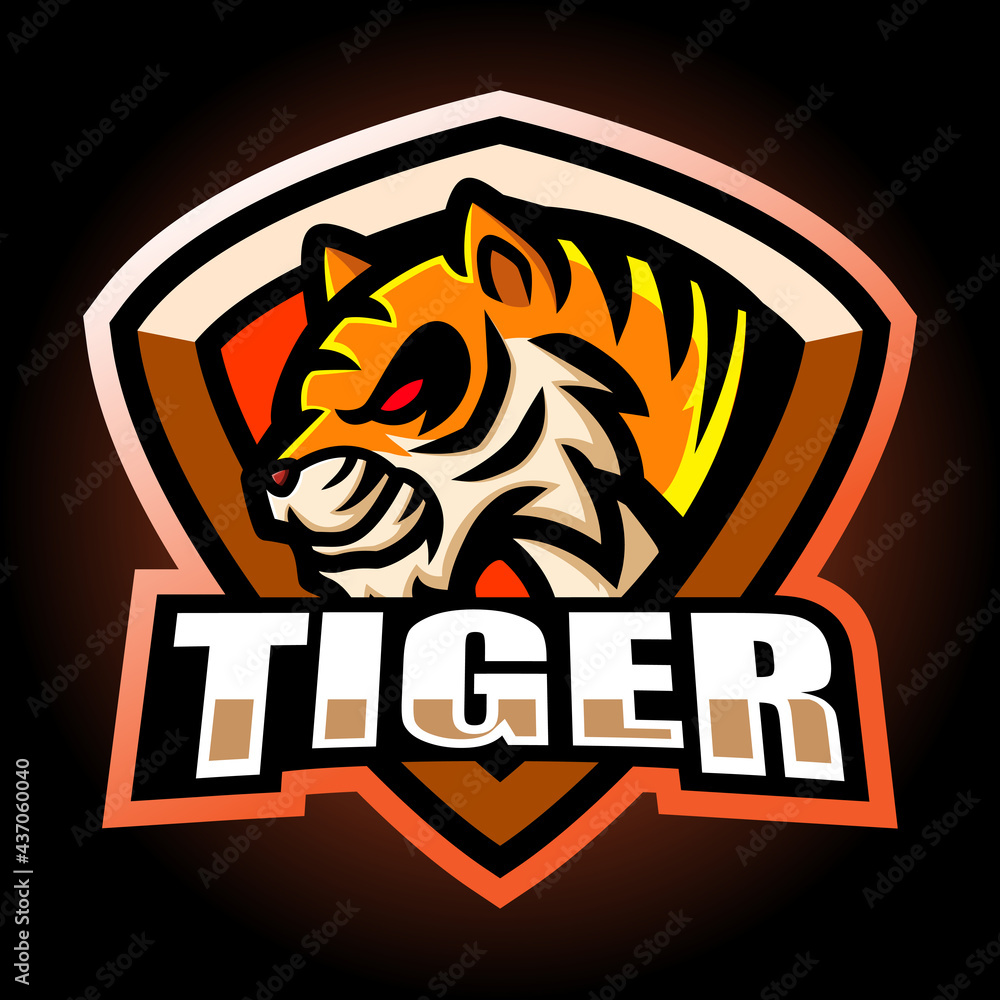 Tiger mascot esport logo design Tiger mascot esport logo design