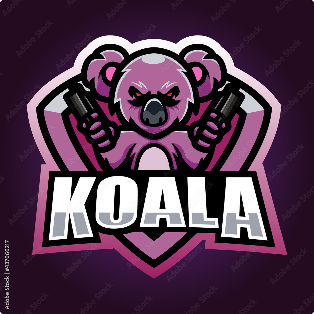 Koala mascot esport logo design Koala mascot esport logo design
