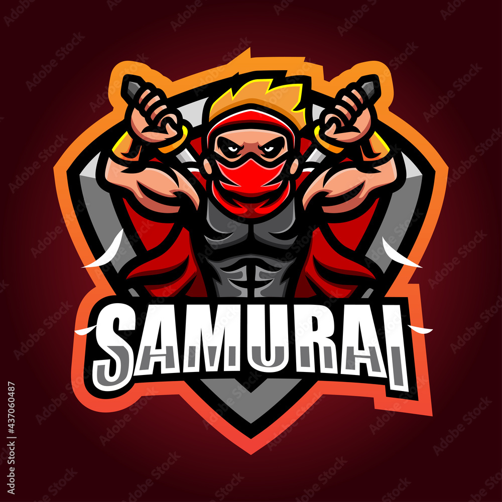 Samurai mascot esport logo design Samurai mascot esport logo design