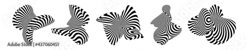 Optical illusion shapes vector set