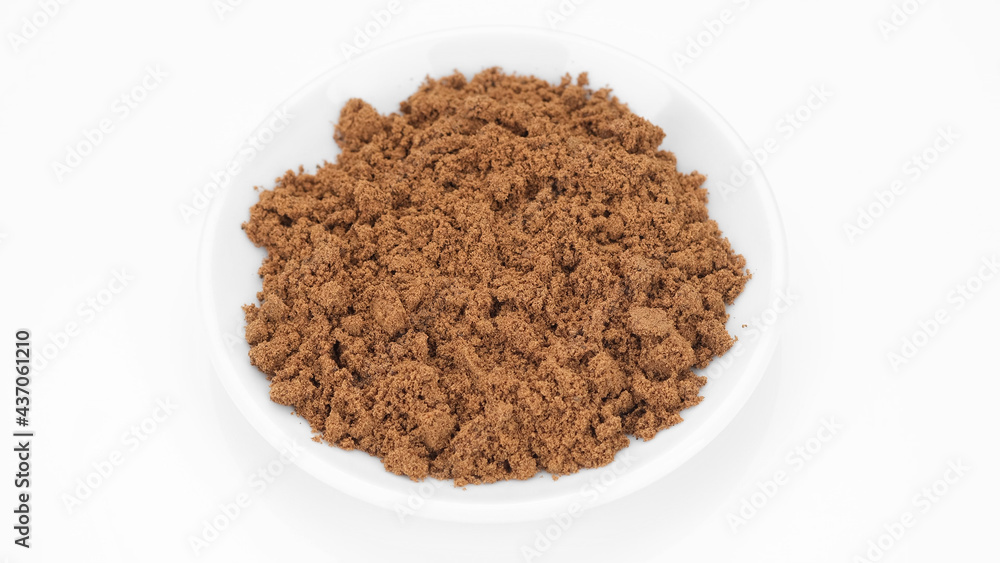 ground nutmeg spice isolated on white background ground nutmeg spice isolated on white background