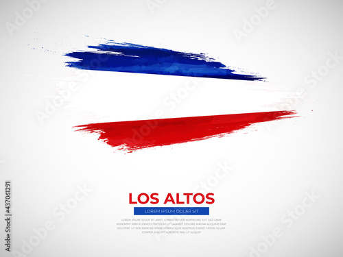 Grunge style brush painted Los Altos country flag illustration with national day typography
