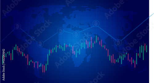 Stock Market Candlestick Financial Analysis Abstract, bitcoin chart stock illustration