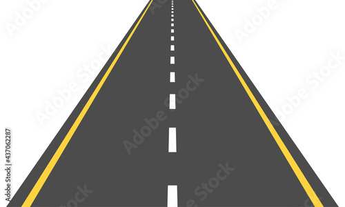 Road or asphalt highway concept with horizon perspective. Vector illustration
