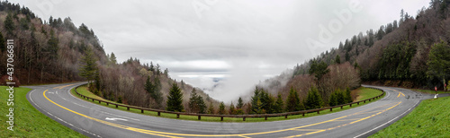 Great Smoky Mountains National Park on a cloudy day in the early spring