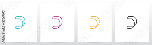 Parallel Lines Connected Forming Letter Logo Design D