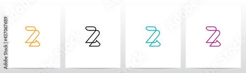 Parallel Lines Connected Forming Letter Logo Design Z