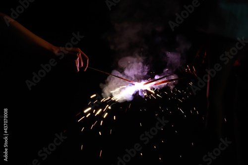 sparks from a grinder