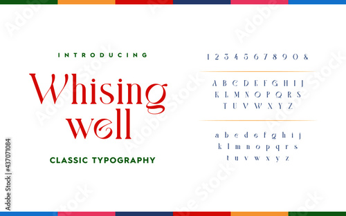 Classic lettering minimal fashion design. Elegant typography alphabet a to z and number. Vector illustration