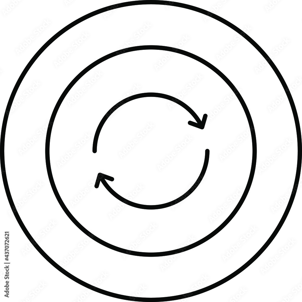 refresh, reload, repeat outline icon vector. refresh, reload, repeat outline icon vector.