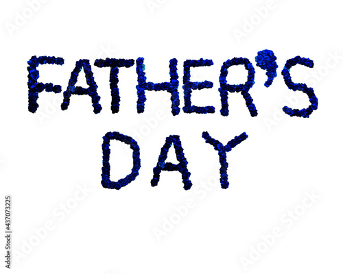 【Father‘s Day(Logo)】父の日、ロゴ折り紙青バラ文字,Blue Rose Origami (hand craft)Characters-Vector