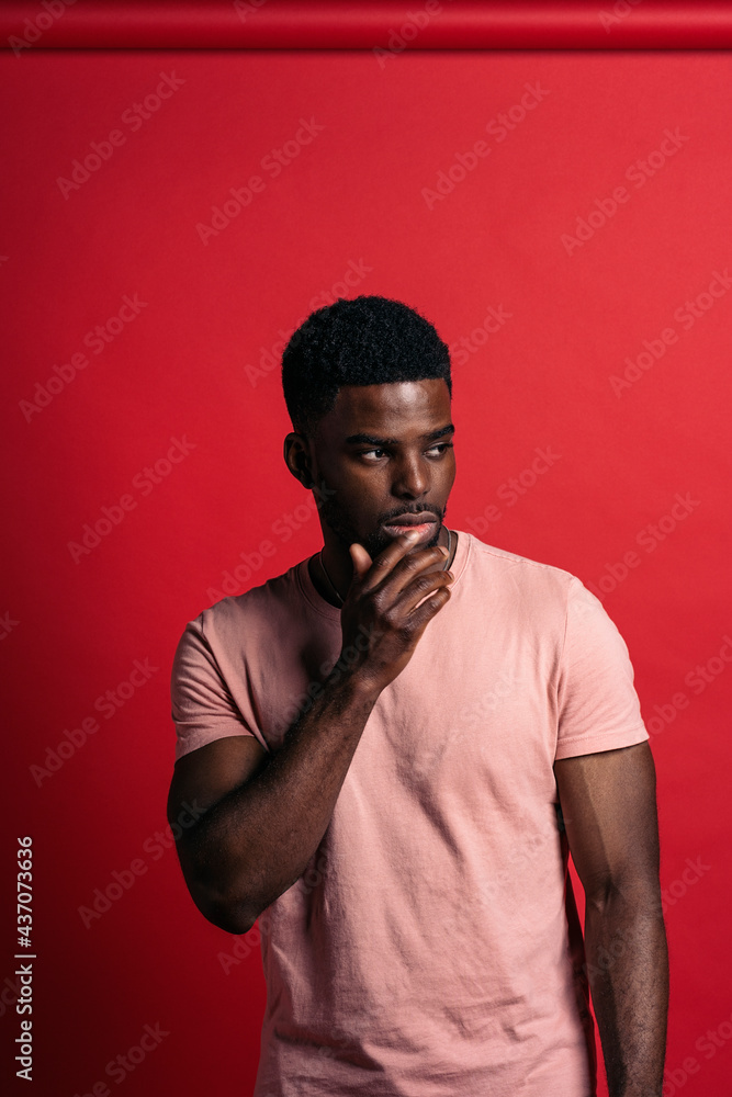 Studio Portrait Of Black Male Model Studio Portrait Of Black Male Model
