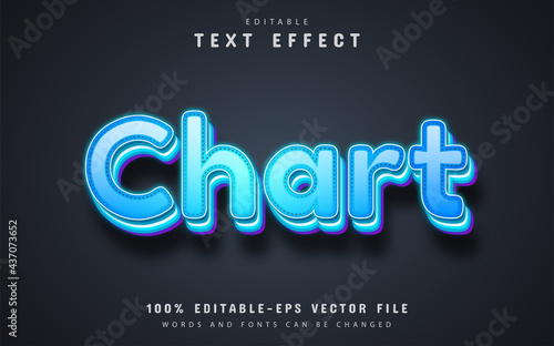 Chart text, editable 3d text effect
