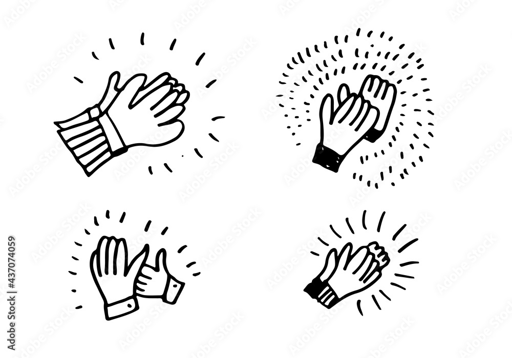 Applause hand draw on white background.vector illustration. Applause hand draw on white background.vector illustration.