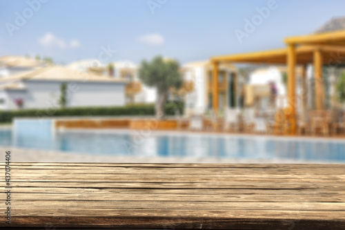 Table background of free space and summer beach landscape  © magdal3na