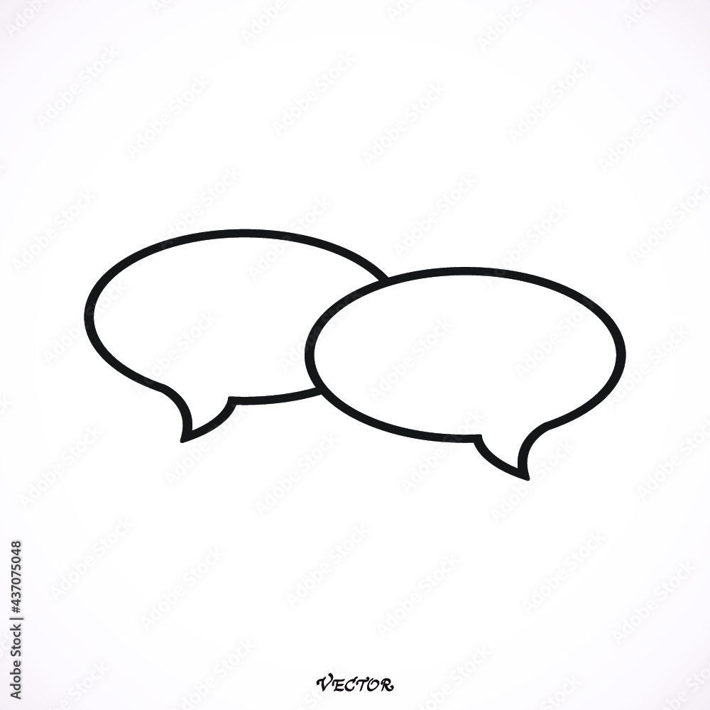 Speech bubbles. Vector illustration Icon Isolated on White Background. Speech bubbles. Vector illustration Icon Isolated on White Background.
