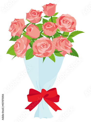 アプリコット色の薔薇の花束