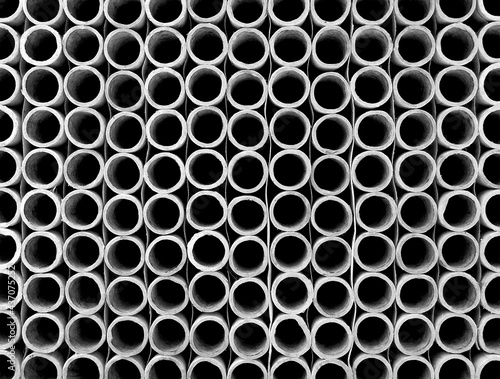 Abstract background of steel pipes stacked on a pallet